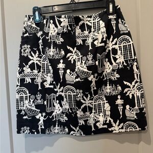 Lily Pulitzer Chic Black and White Patterned Skirt